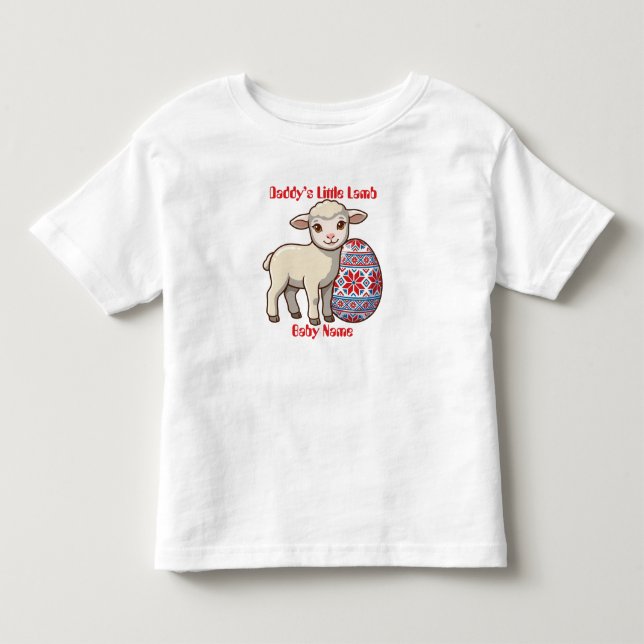 Vinyl Glansig Påsklambå Barn T-shirt - Redigerbar  (Framsida)