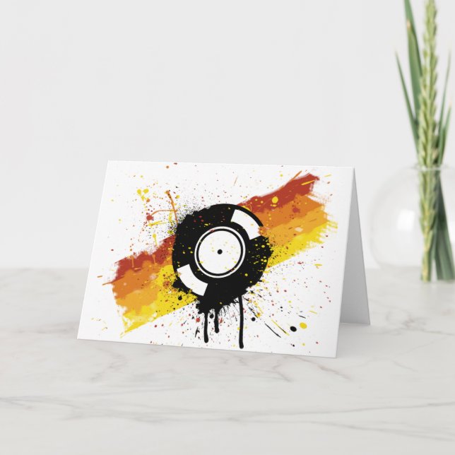 Vinyl Graffiti - DJ spelar in DJing DJs Disk Jocke Kort (Framsida)