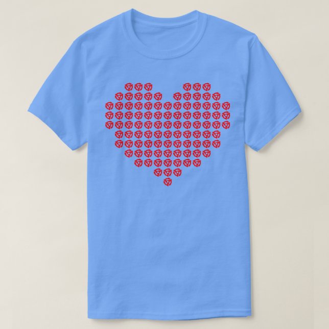 Vinyl Heart 45 Spindel Rekord Röd T Shirt (Design framsida)
