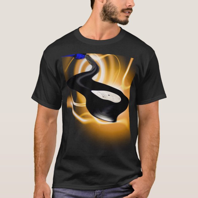 Vinyl i flytande form t shirt (Framsida)
