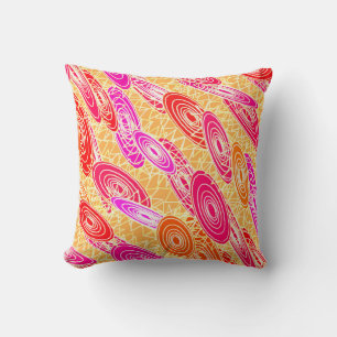 ’Vinyl Jazz’-abstrakt - orange, fuchsia, rosa Kudde
