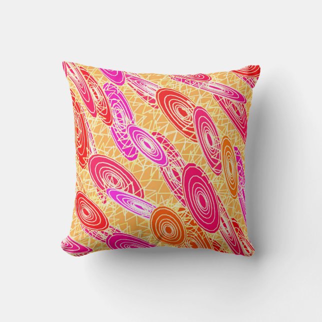 ’Vinyl Jazz’-abstrakt - orange, fuchsia, rosa Kudde (Framsida)