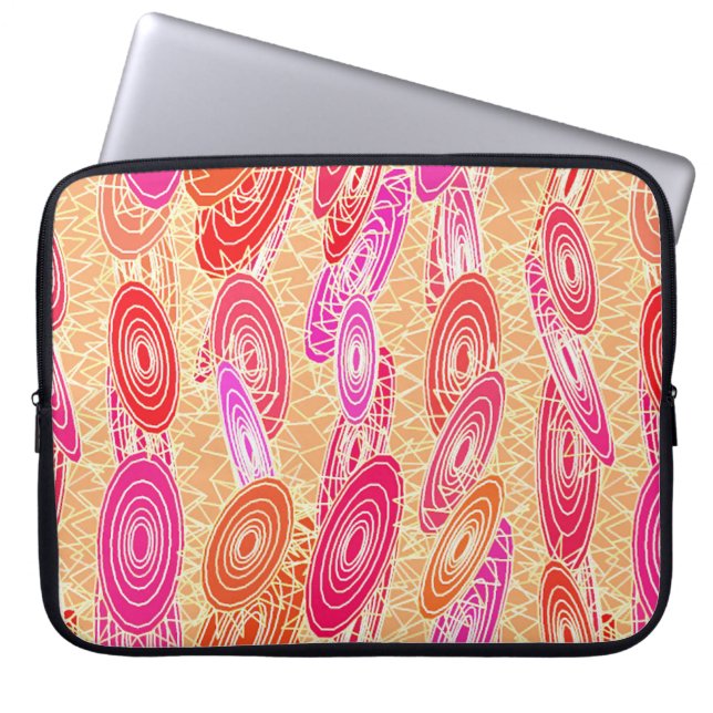 ’Vinyl Jazz’-abstrakt - orange, fuchsia, rosa Laptop Sleeve (Framsidan)