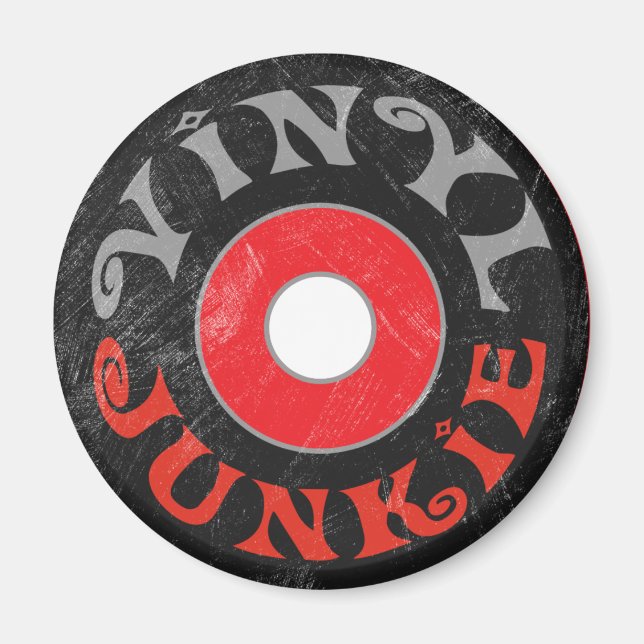 Vinyl Junkie Magnet (Framsidan)