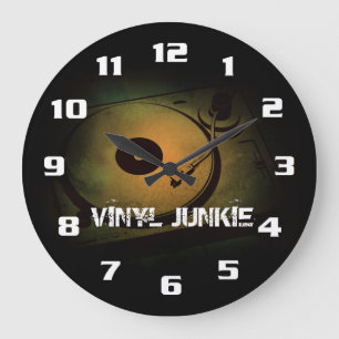 Vinyl Junkie Old Retro sväng bord Stor Klocka