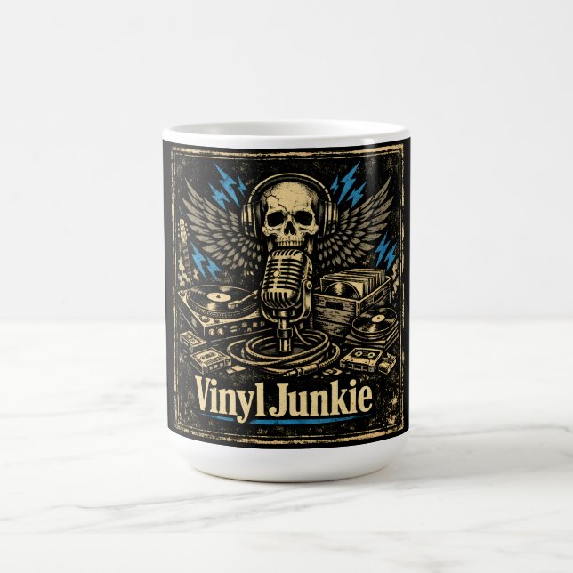 Vinyl Junkie – Skivsamlaren Analog kärlek Kaffemugg (Center)
