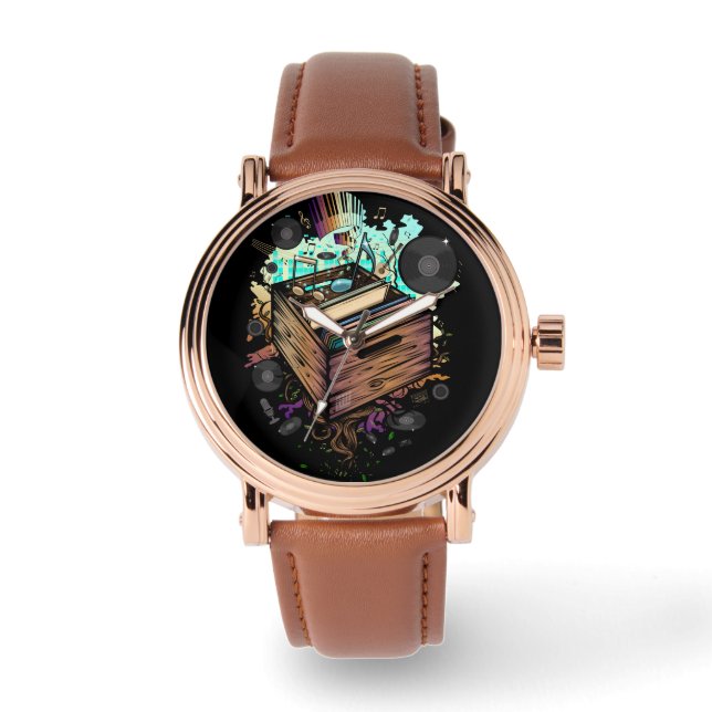 Vinyl Låda Music Armbandsur (Framsida)