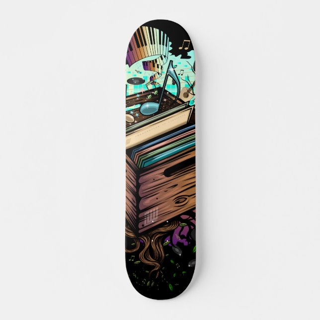 Vinyl Låda Music Mini Skateboard Bräda 18,5 Cm (Framsida)