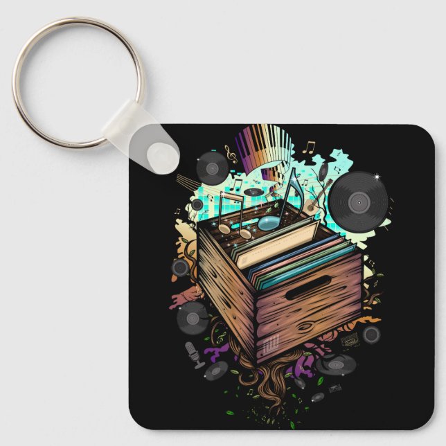 Vinyl Låda Music Nyckelring (Framsida)