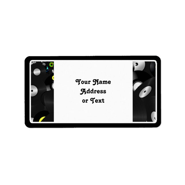 Vinyl-look LP-post Adressetikett (Framsidan)