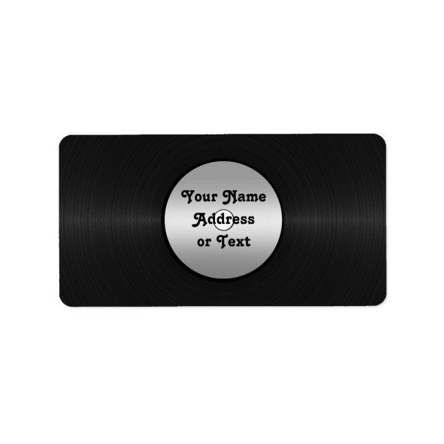 Vinyl-look LP-post Adressetikett (Framsidan)