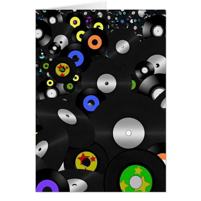 Vinyl-look-poster - LP och 45 Hälsningskort (Framsidan)