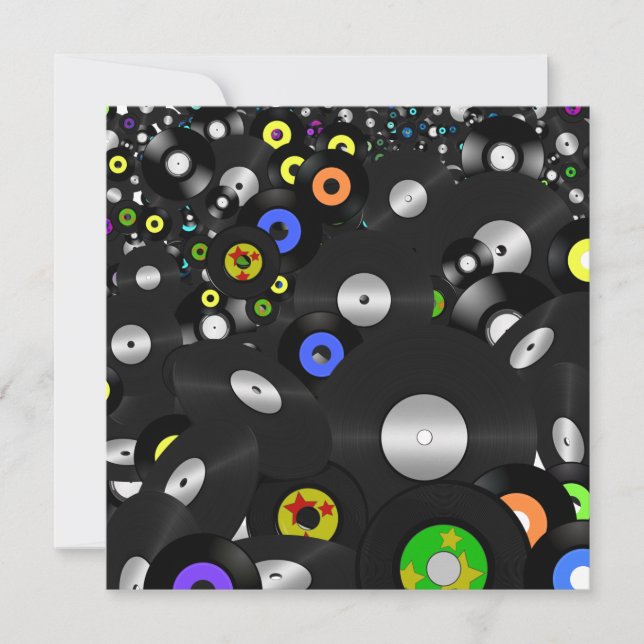 Vinyl-look-poster - LP och 45 Inbjudningar (Framsida)