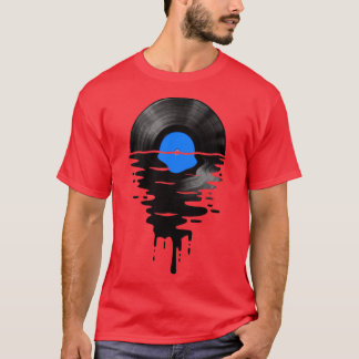 Vinyl LP Music Record Sunset Blue T Shirt