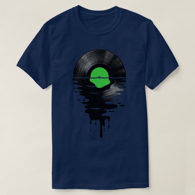 Vinyl LP Music Record Sunset Grönt T Shirt (Design framsida)
