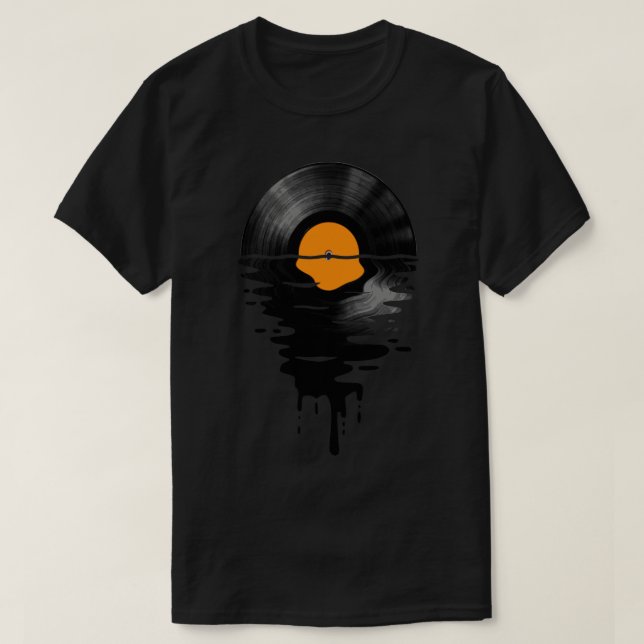 Vinyl LP Music Record Sunset Orange T Shirt (Design framsida)