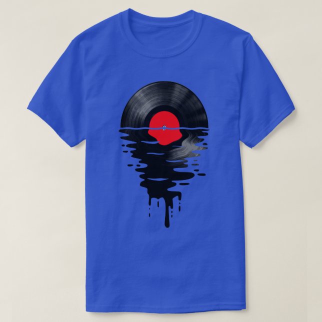 Vinyl LP Music Record Sunset Red Pillow T Shirt (Design framsida)