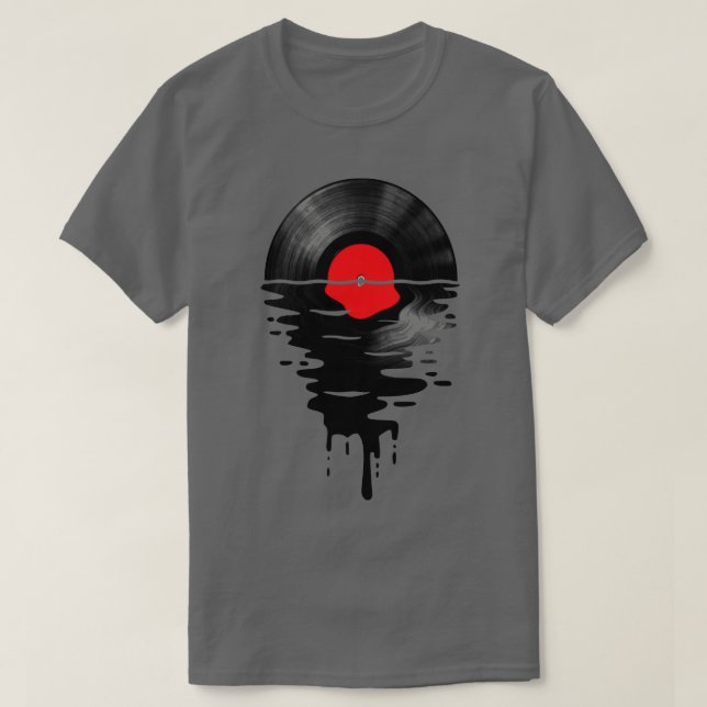 Vinyl LP Music Record Sunset Red T Shirt (Design framsida)