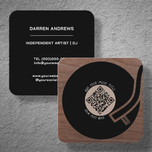 Vinyl LP QR-kod för musik Fyrkantigt Visitkort