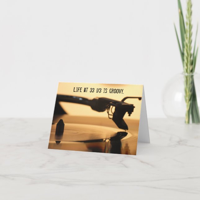 Vinyl LP Record Älskare Audiophile Födelsedag Kort (Framsida)