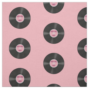 Vinyl LP Record på Rosa Mönster Tyg