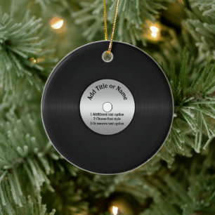 Vinyl-LP-skiva Bakgrund Julgransprydnad Keramik
