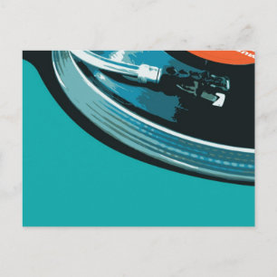 Vinyl Music Turntable Vykort