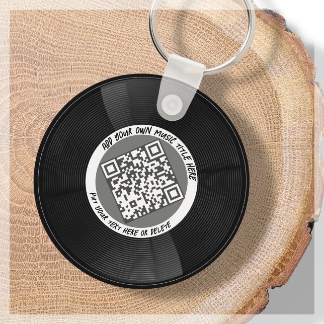 Vinyl | Musician DJ | QR-kod Nyckelring (Skapare uppladdad)
