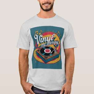 Vinyl My Therapy - Rainbow Vintage Record Tee