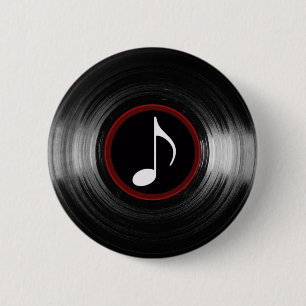 vinyl- och musiknot knapp