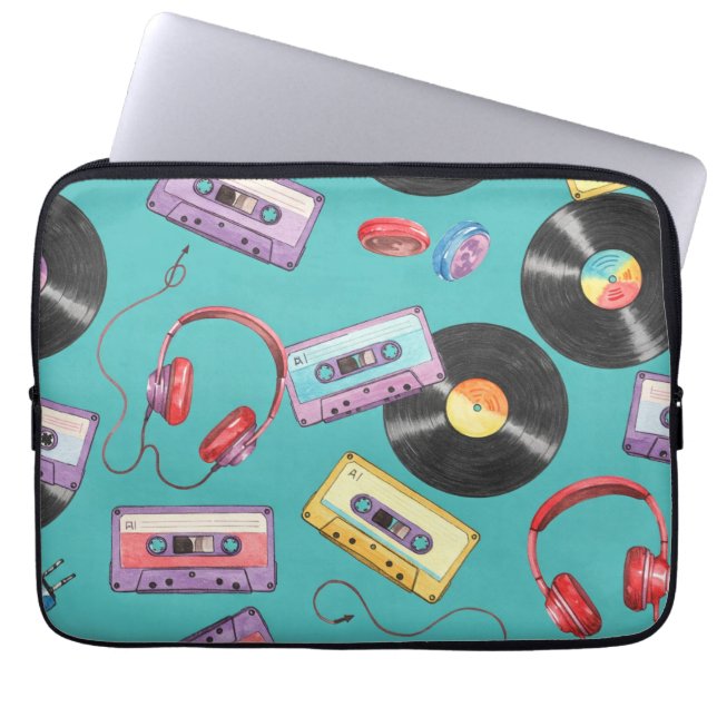 Vinyl- och Old school-kassetter av Natasha Us Laptop Fodral (Framsidan)