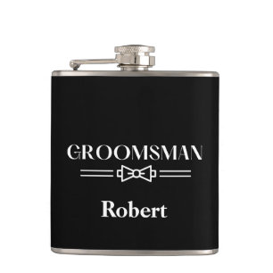 Vinyl Omslagen Flask-Groomsman Fickplunta