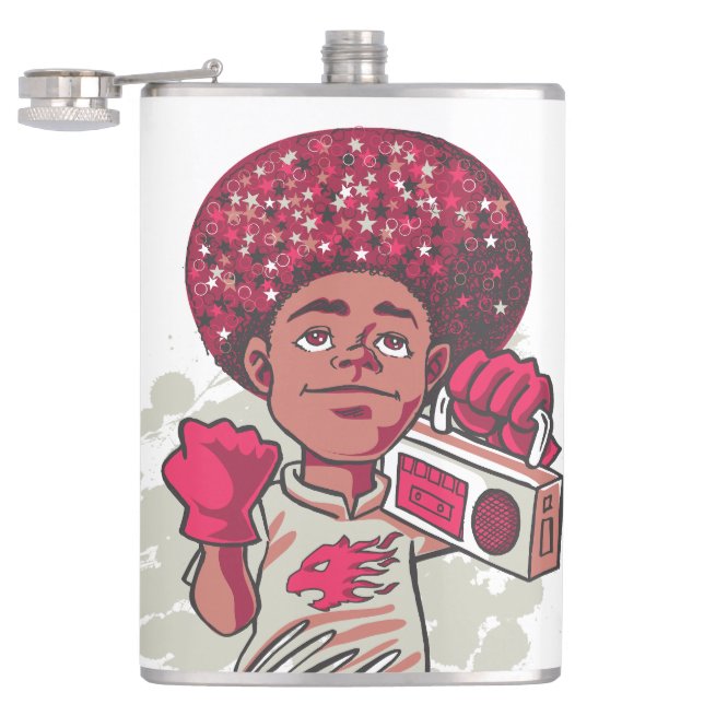 Vinyl Omslutande Flask – YOUTH Power Afro & Boombo Fickplunta (Öppnad)