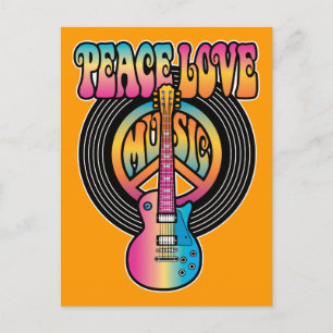 Vinyl Peace Kärlek Music Vykort
