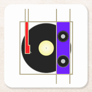 Vinyl Player Underlägg Papper Kvadrat