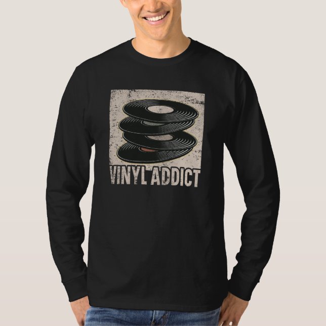 Vinyl Player Vinyl Record Player Music T Shirt (Framsida)