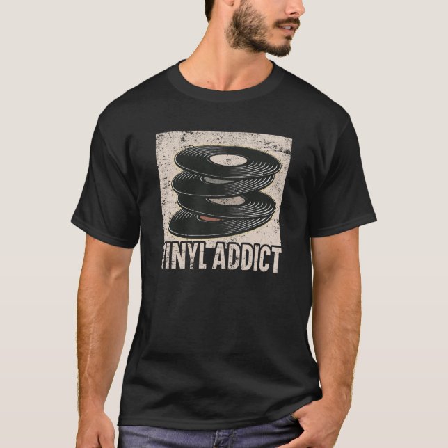 Vinyl Player Vinyl Record Player Music T Shirt (Framsida)