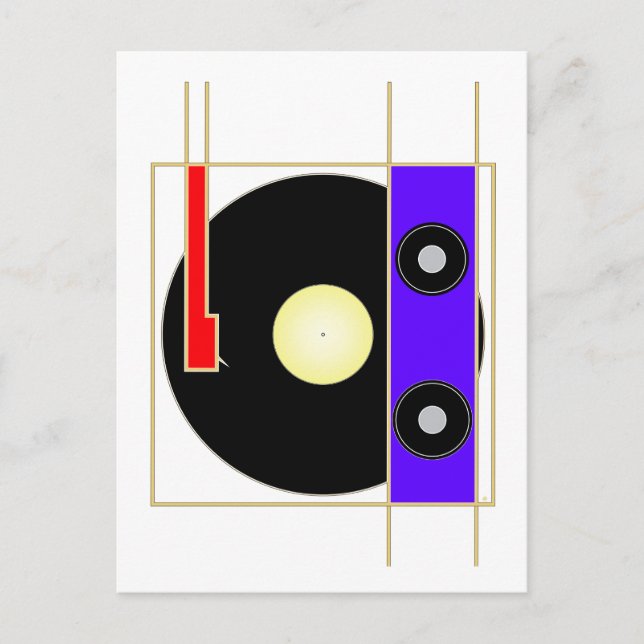 Vinyl Player Vykort (Framsida)