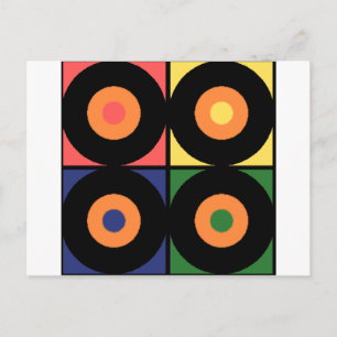 Vinyl Pop Art Vykort
