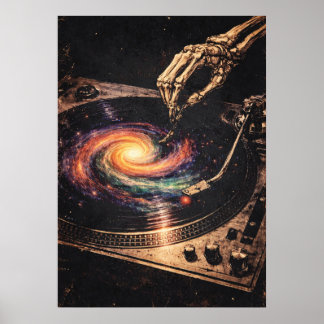 Vinyl Reaper, Retro-Grungy Musikkonst, Abstrakt Poster