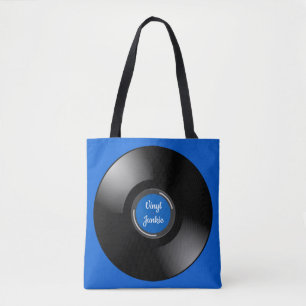 Vinyl Record Album Design Tote Bag Tygkasse