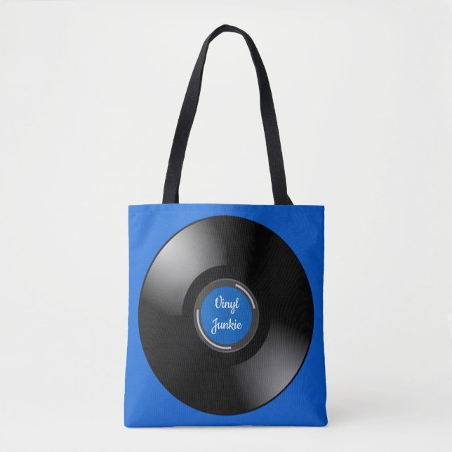 Vinyl Record Album Design Tote Bag Tygkasse (Framsida)