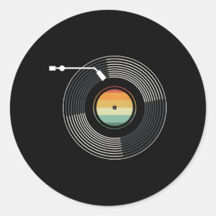 Vinyl Record Album Music Player Audiophile Runt Klistermärke