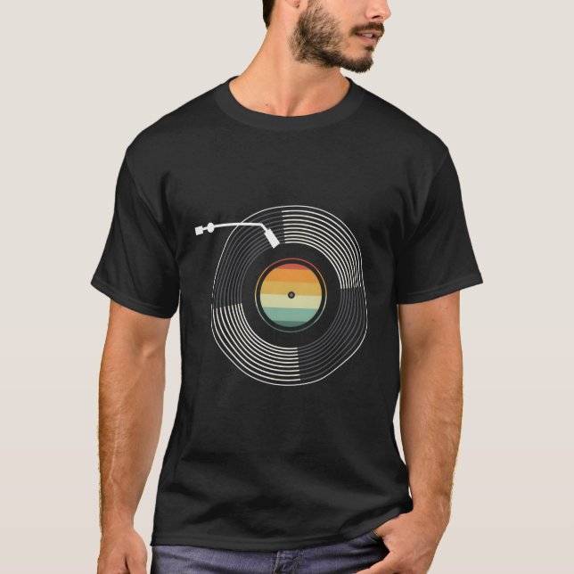Vinyl Record Album Music Player Audiophile T Shirt (Framsida)