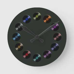Vinyl Record Album Retro LP Boho Round Clock Rund Klocka