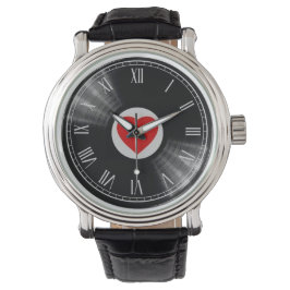 Vinyl record and music elements Watch Armbandsur