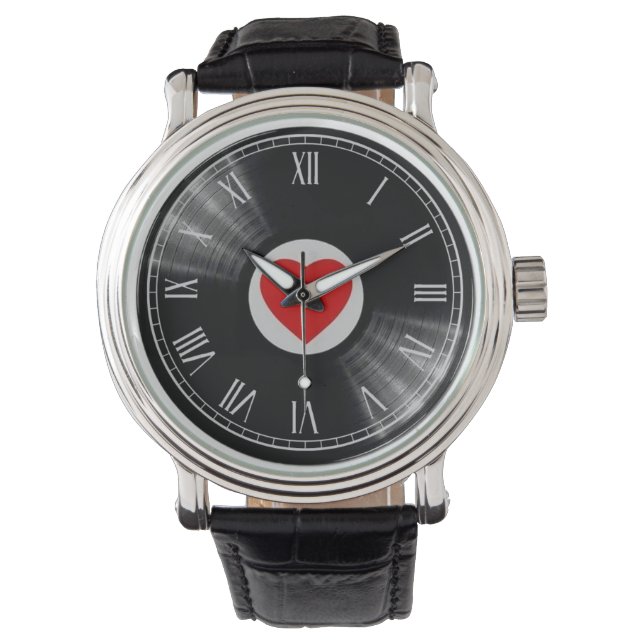 Vinyl record and music elements Watch Armbandsur (Framsida)