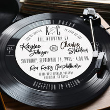 Vinyl Record Black and White Vintage Music Bröllop