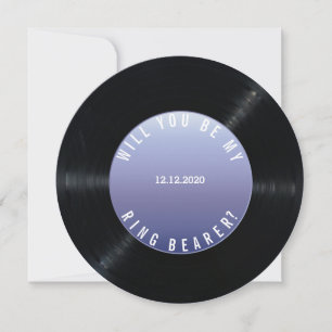 Vinyl Record Bröllop ÄR MIN RING BEARER Inbjudningar