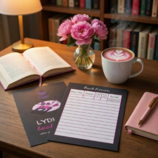 Vinyl Record & Coffee Custom Book Review Card Inbjudningar